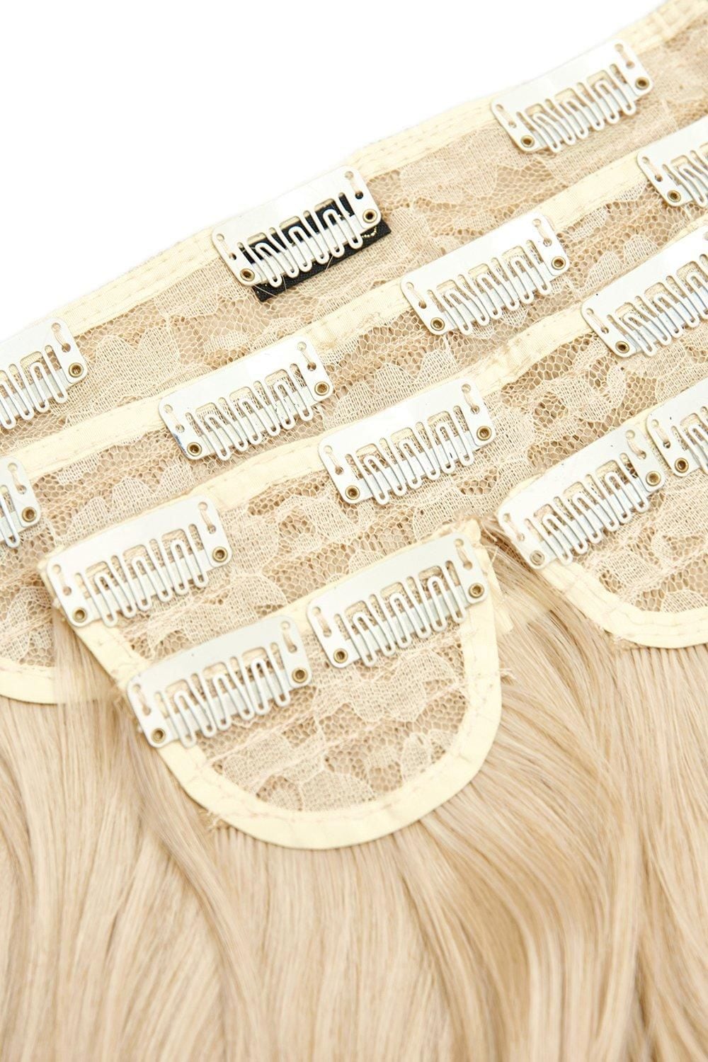 Lullabellz Super Thick 16" 5 Piece Blow Dry Wavy Clip In Extensions Light Blonde image 2