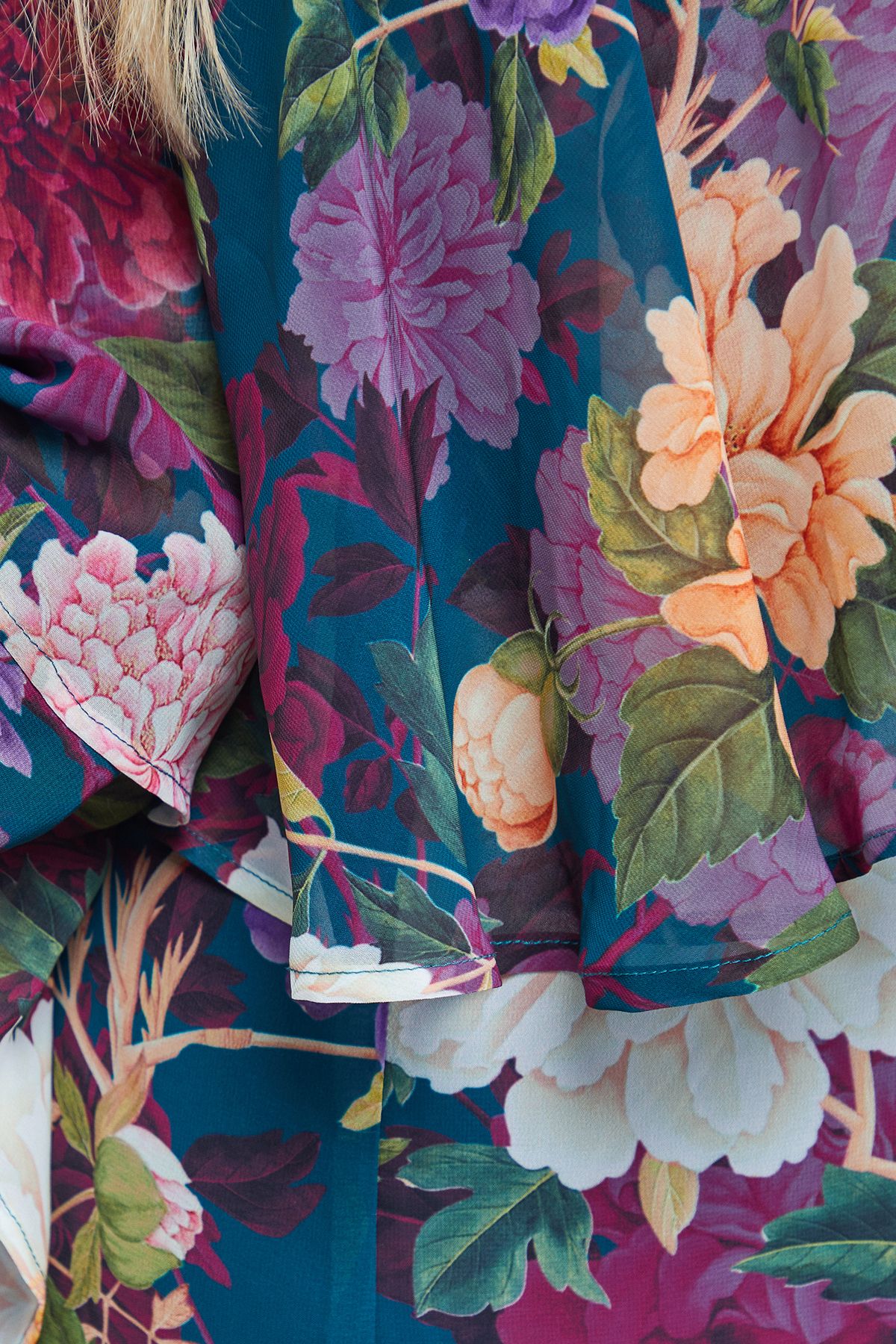 Oasis Ruffled Cape Sleeve Mini Dress Floral image 5