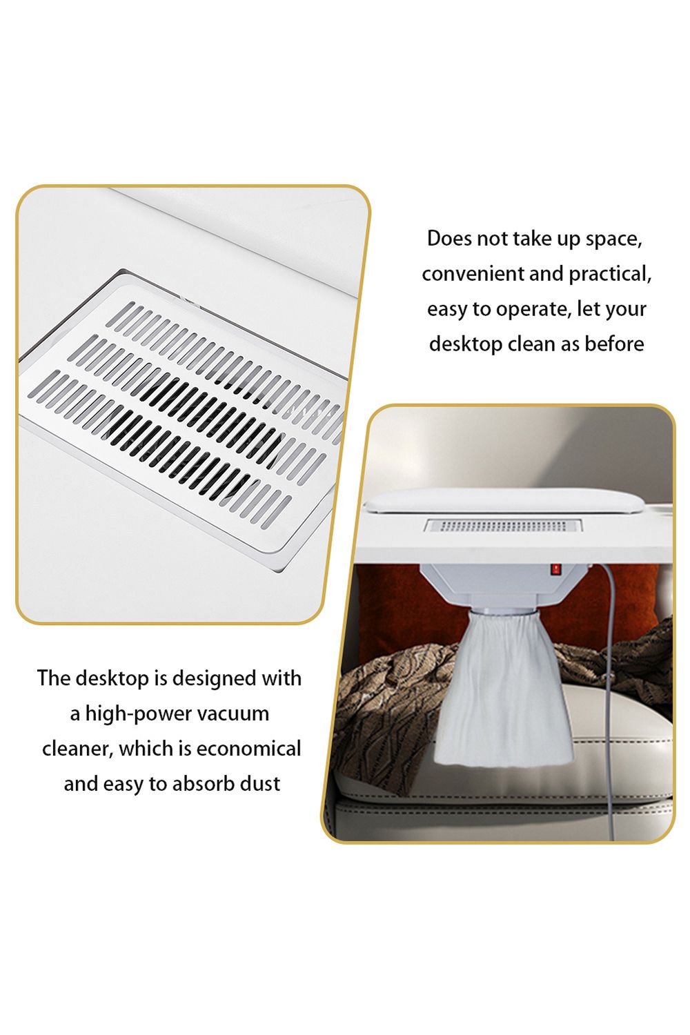 Living and Home Professional Fashion Makeup Desk Dresser Manicure Table Nail Desk with Rolling Wheels For Spa Beauty Salon & Home image 3