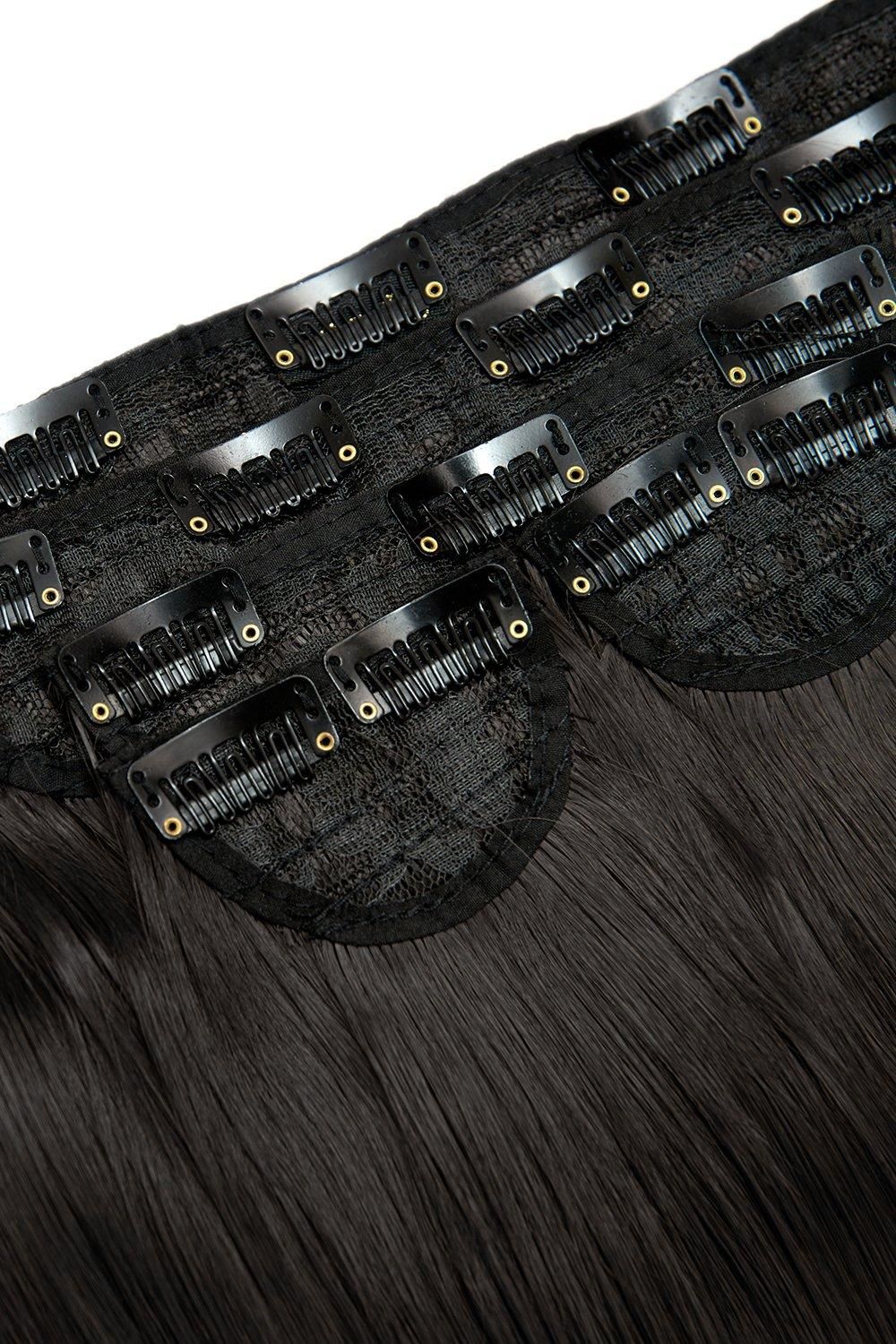 Lullabellz Super Thick 22" 5 Piece Straight Clip In Extensions Natural Black image 2