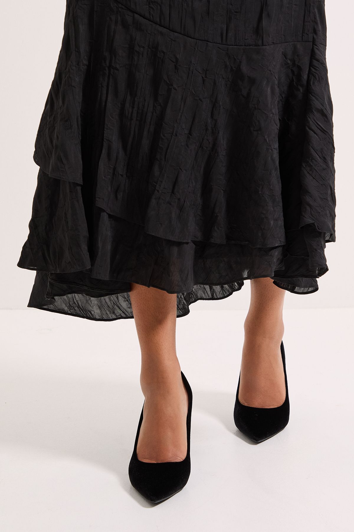 Dorothy Perkins Dash Velvet Pointed High Stiletto Heel Court Shoes Black image 3