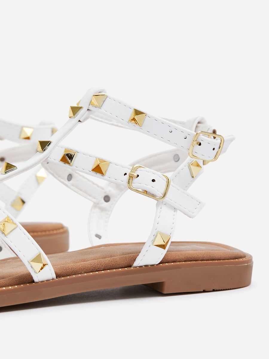 Linzi Billie White Studded Gladiator Sandals image 5