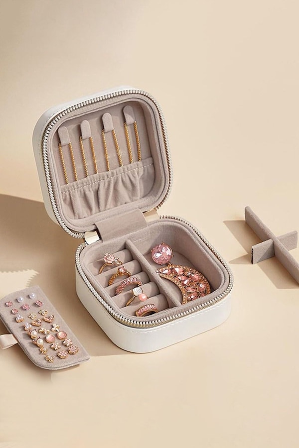 SHEONLY Portable PU Leather Travel Jewellry Box