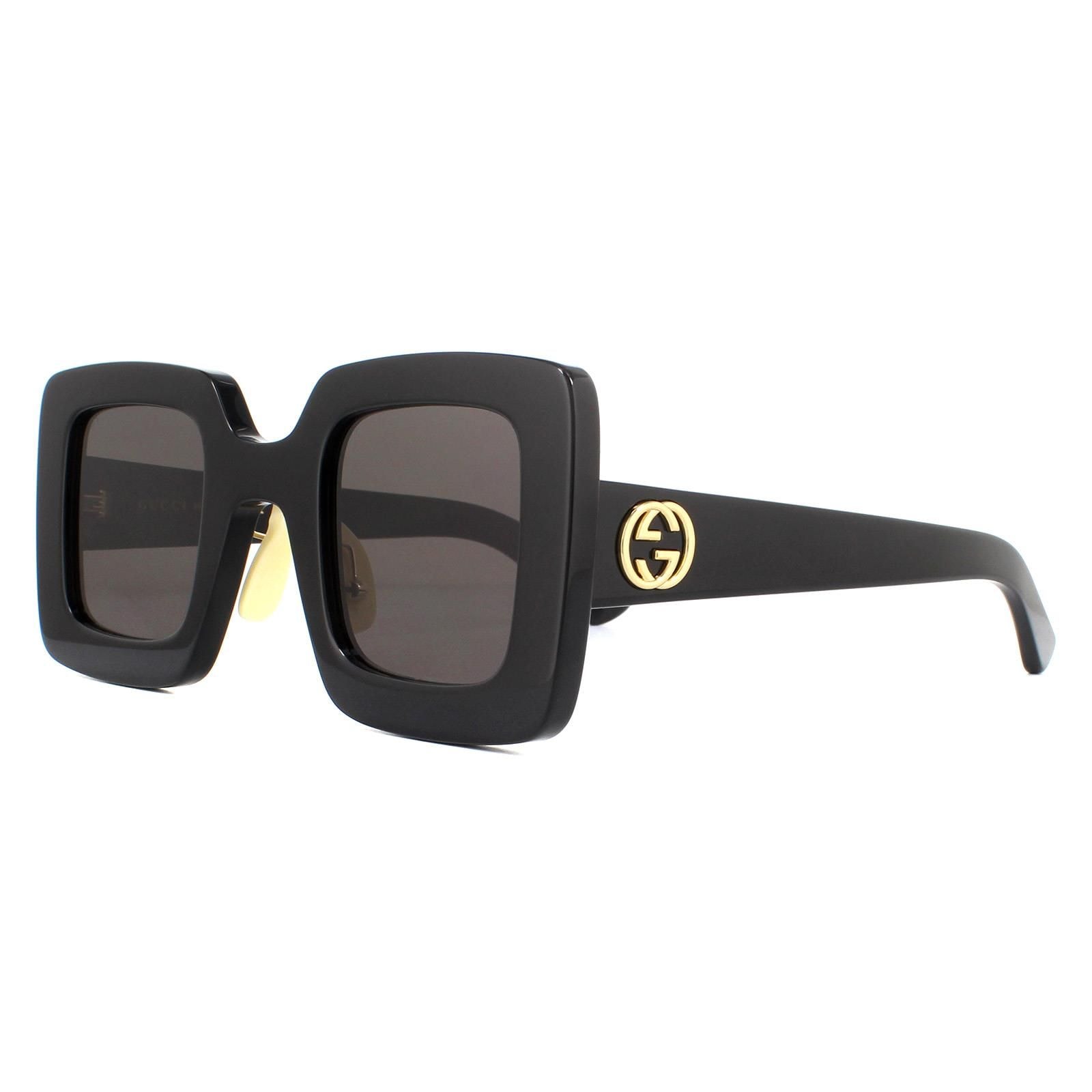 Gucci Square Black Grey Sunglasses image 2