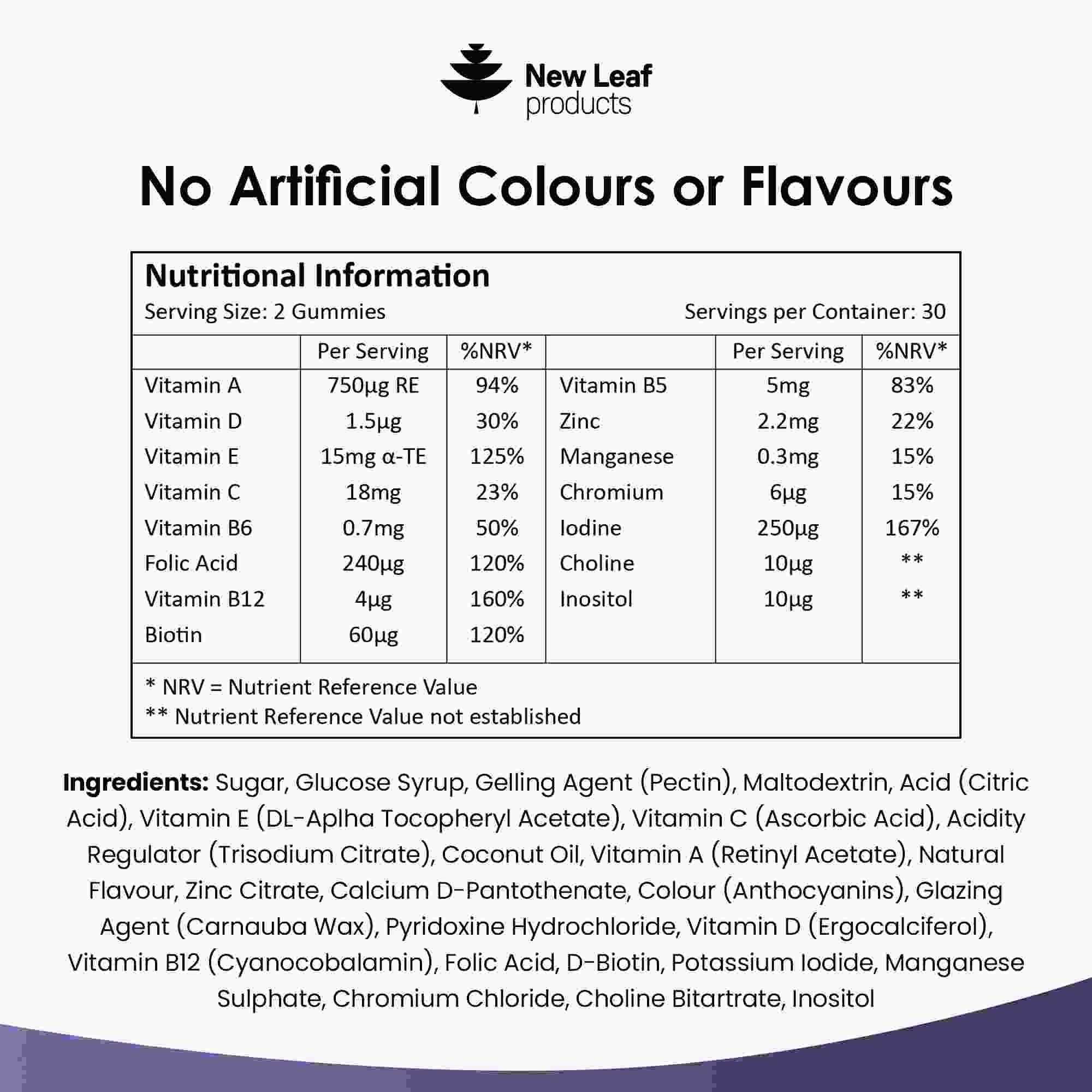 New leaf health Multivitamin Gummies, 60 High Strength Gummies for Men & Women - Vegetarian +14 Essential Vitamins & Minerals image 6