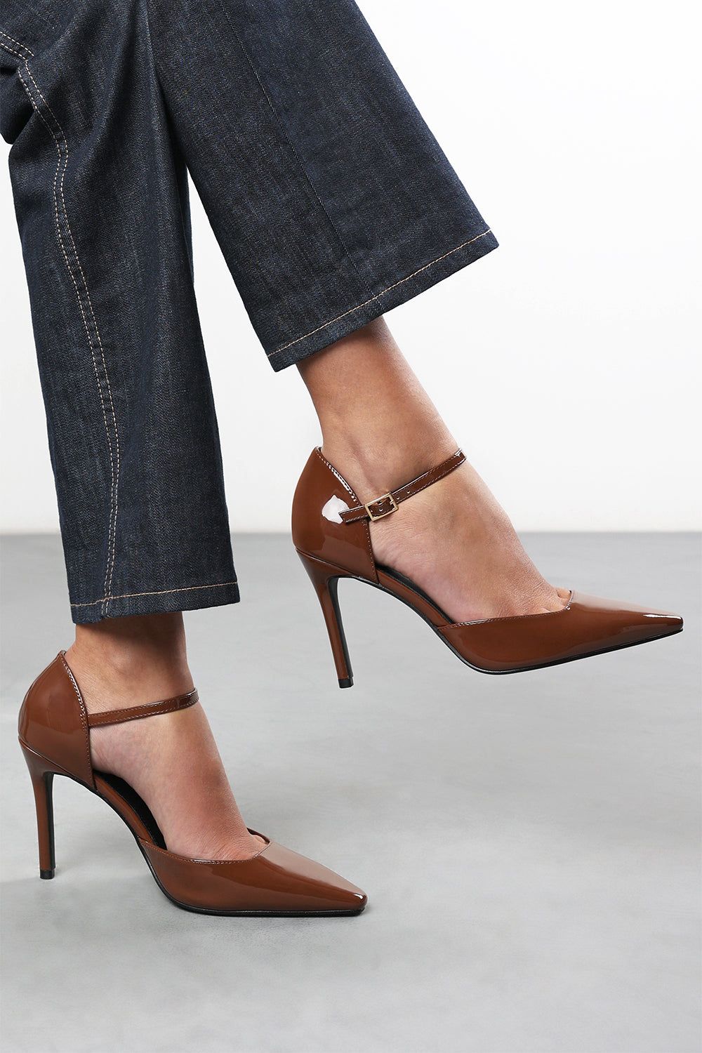 Where's That From 'Winnie' Pointed Toe Stilleto Court Heeled Shoe with Buckle Strap