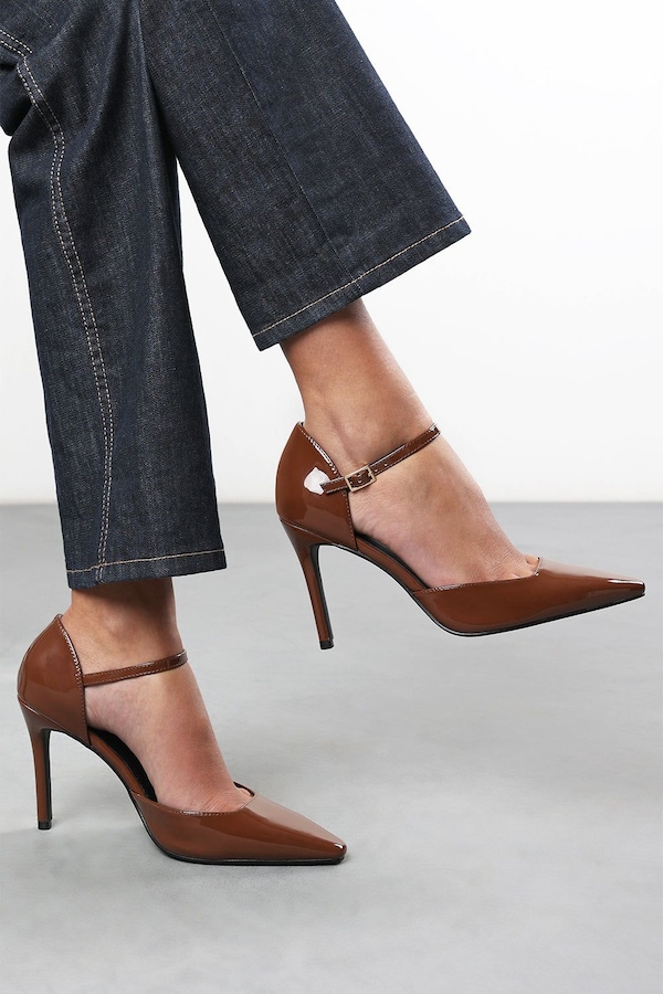 Where's That From 'Winnie' Pointed Toe Stilleto Court Heeled Shoe with Buckle Strap