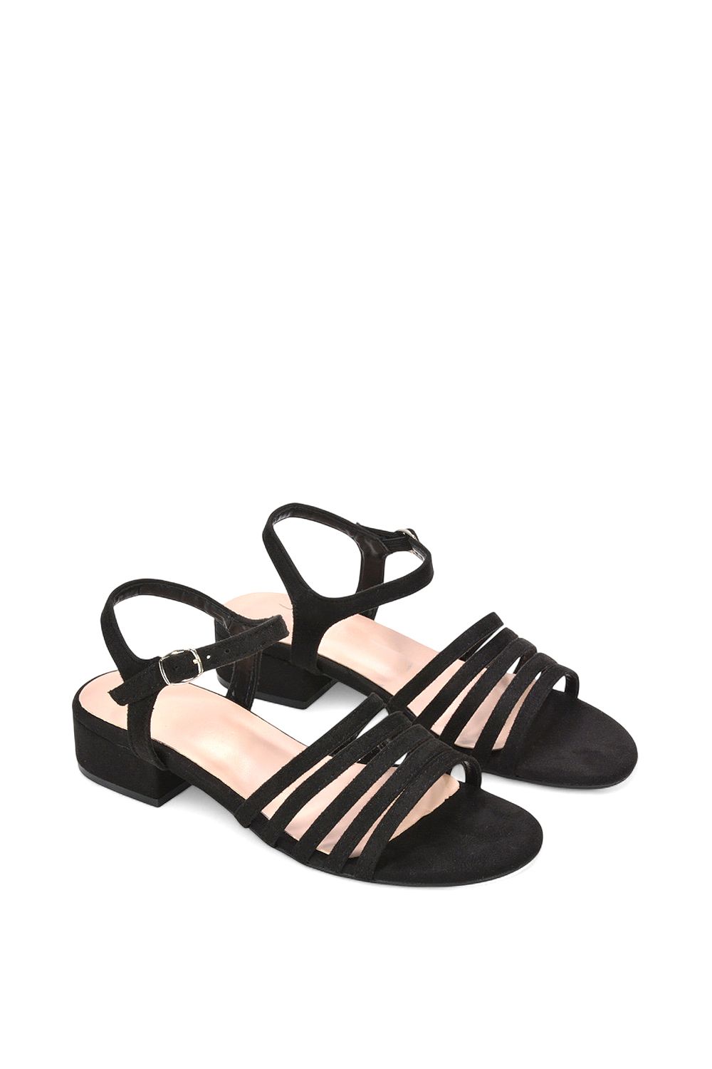 XY London 'Katie' Low Heel Open Toe Sandals With Ankle Strap image 5