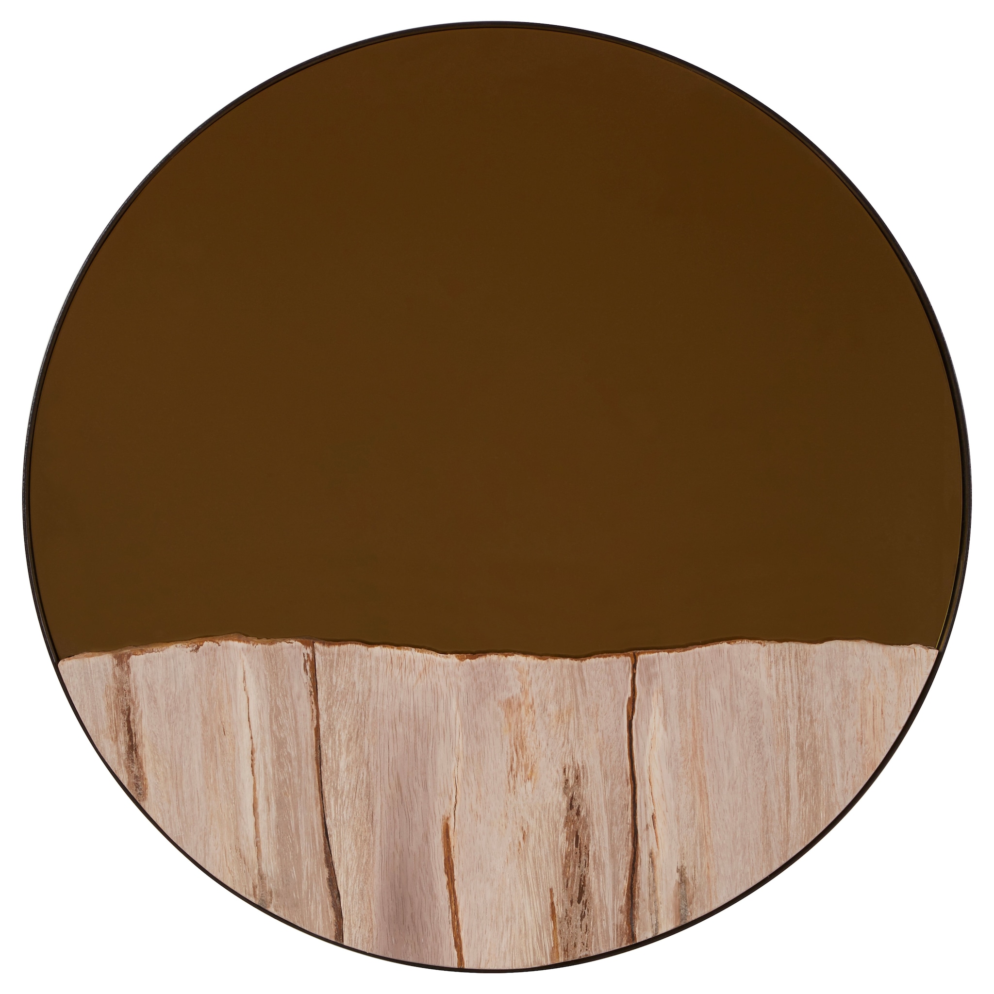 Orsina Relic Petrified Wood Tile Large Round Mirror image 1