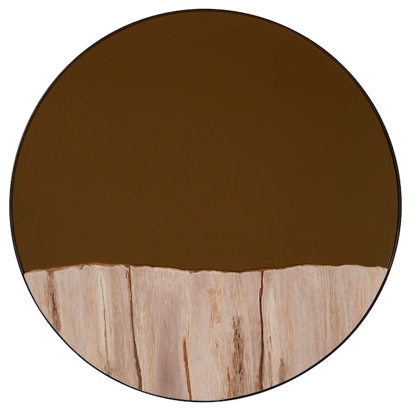 Orsina Relic Petrified Wood Tile Large Round Mirror