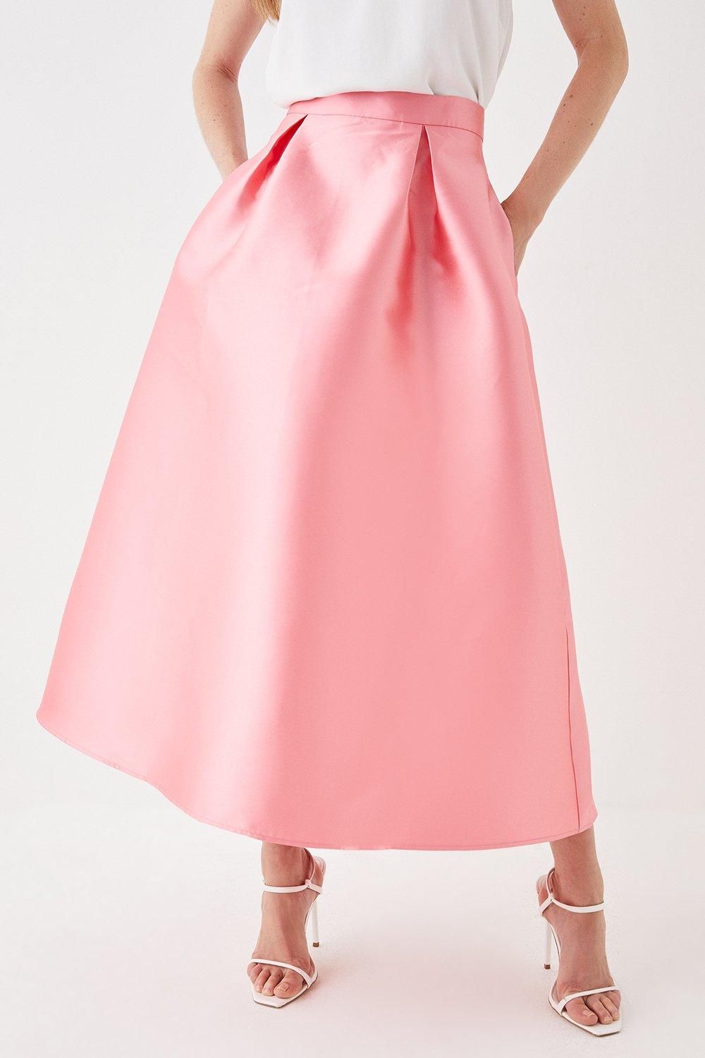 Coast Satin Midi Skirt Pink image 2