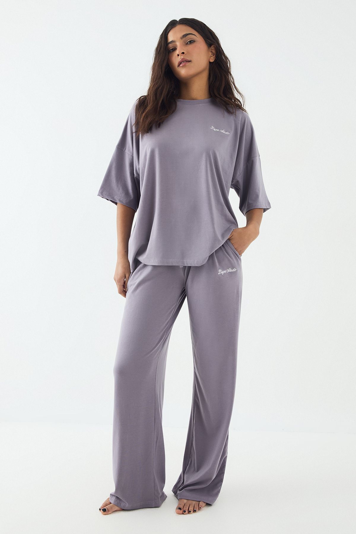 DSGN Studio DSGN Studio Lounge Supersoft Wide Leg Trouser Mauve