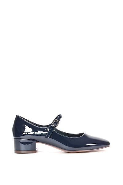 XY London 'Jenna' Mary Jane Square Toe Low Heel Buckle Strap Court Shoes