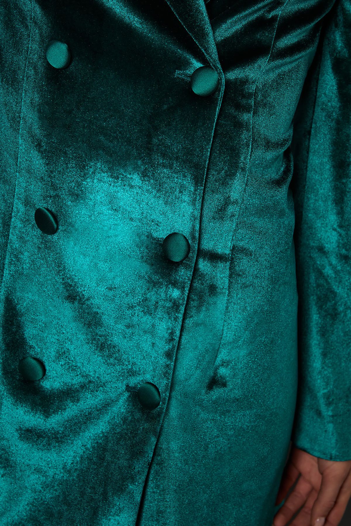 Dorothy Perkins Velvet Blazer Dress Green image 5