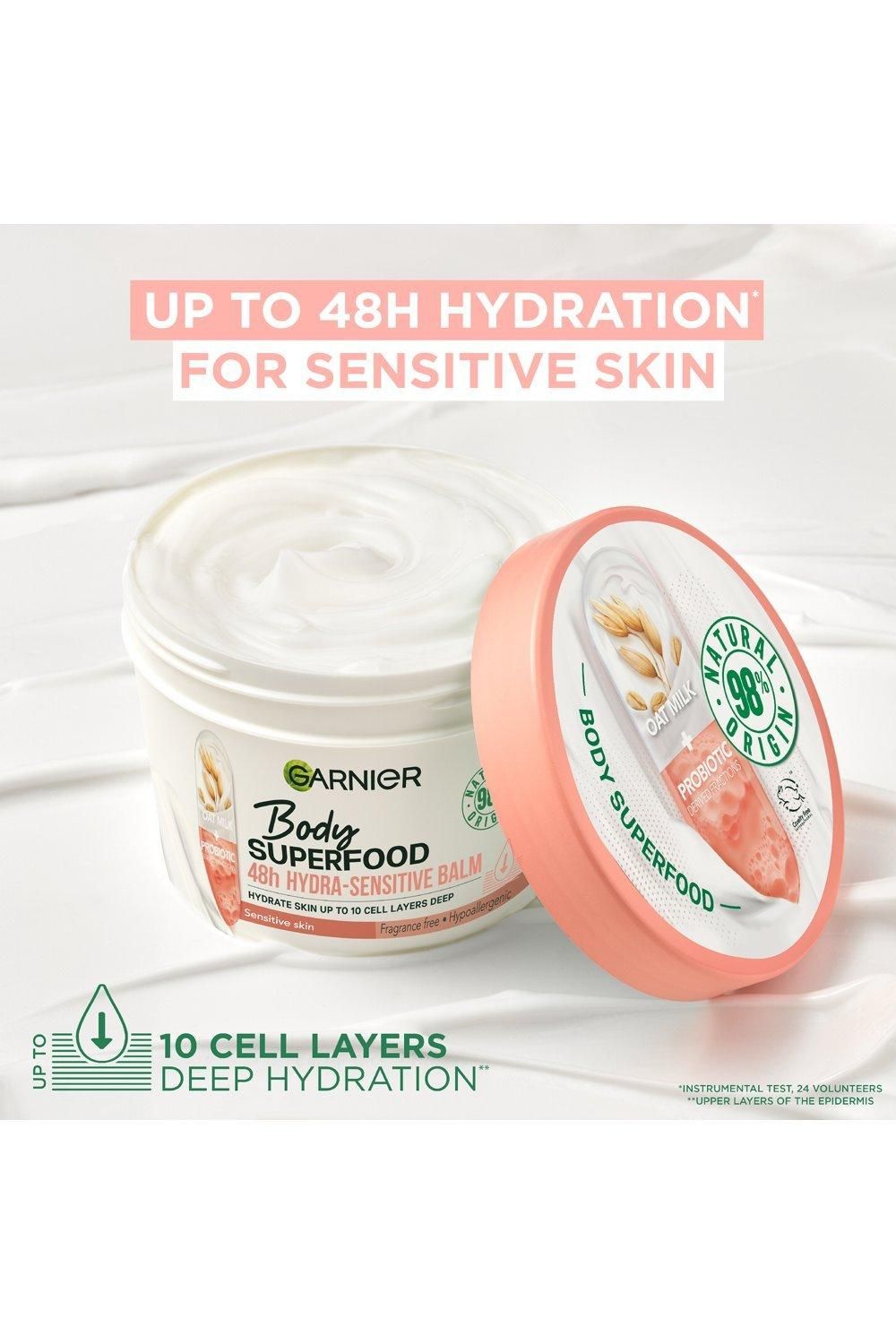 Garnier Garnier Body Superfood, Hydra Sensitive Body Cream, with Oat Milk & Probiotic Derived Fractions Multi image 2