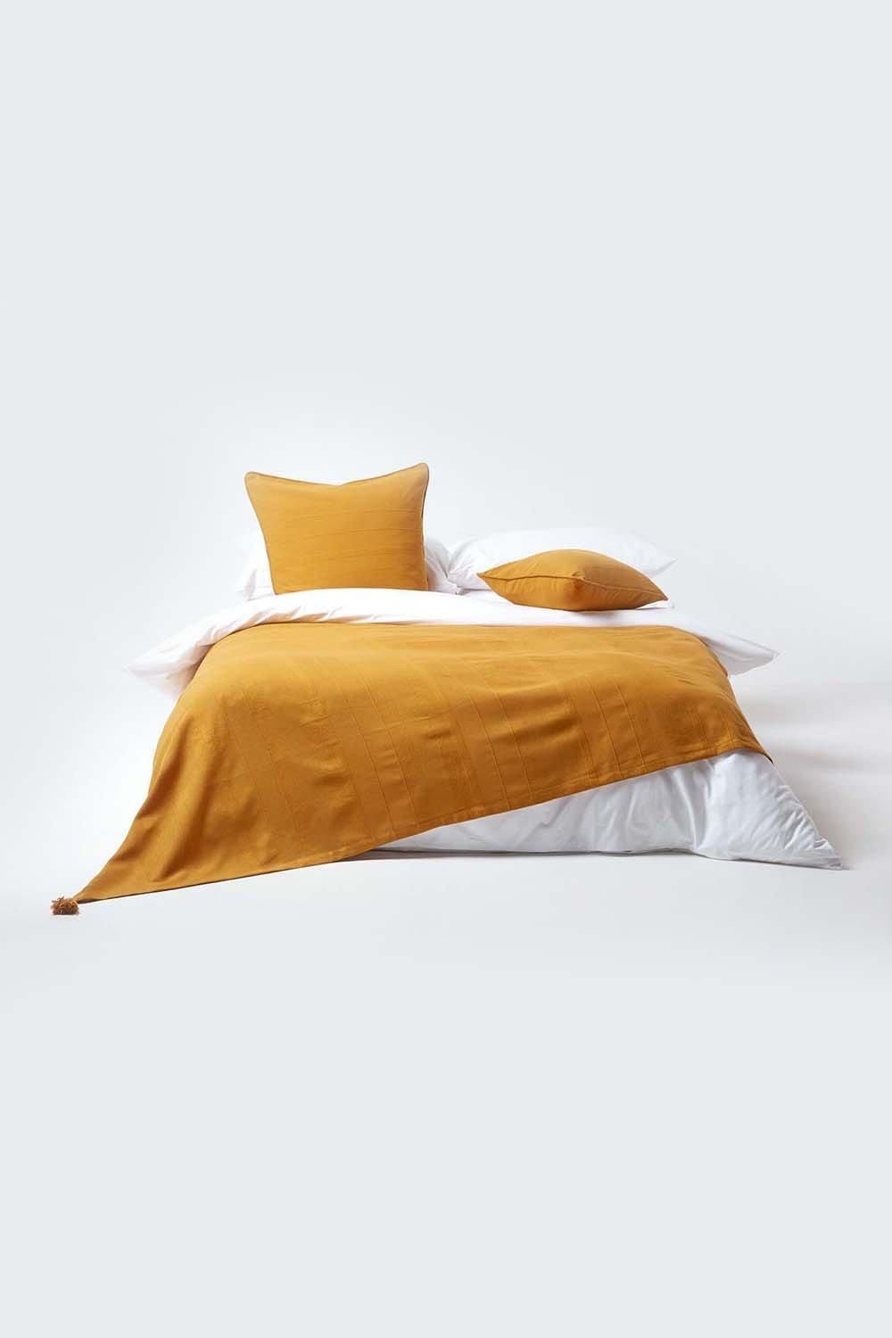 Homescapes Cotton Rajput Ribbed Cushion Cover image 4