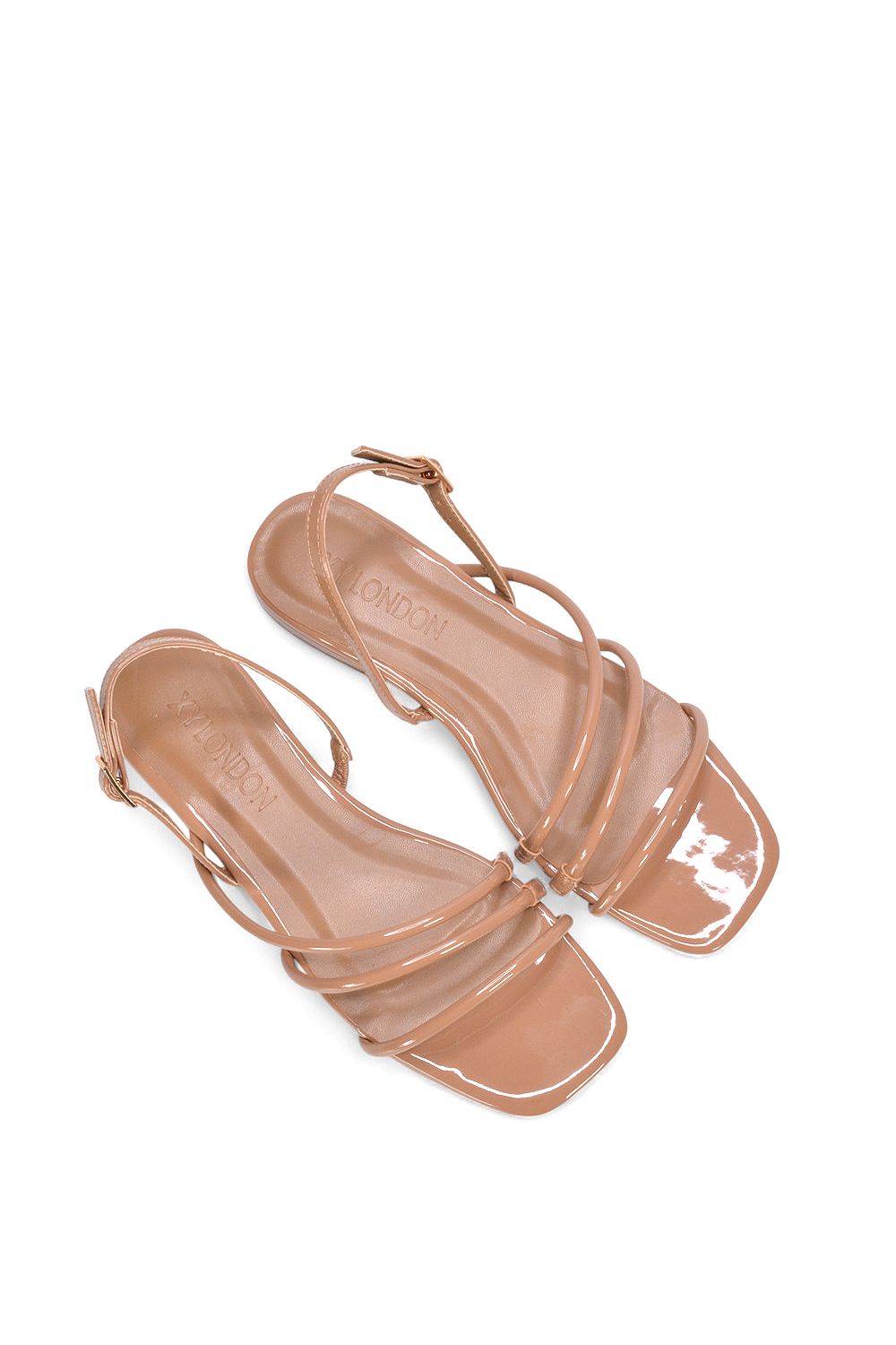 XY London 'Mary' Square Toe Strappy Slingback Flat Sandals image 6