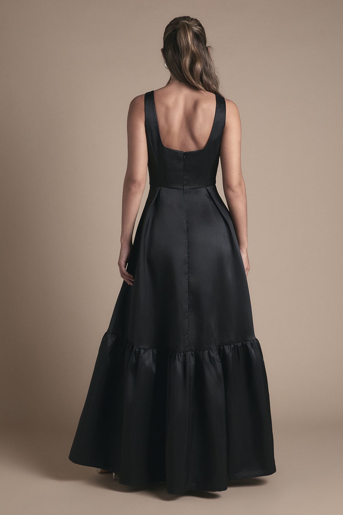Coast Twill Strapless Full Skirted Bridesmaid Dress Black image 4