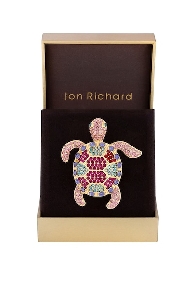 Jon Richard Gold Plated Turtle Brooch - Gift Box