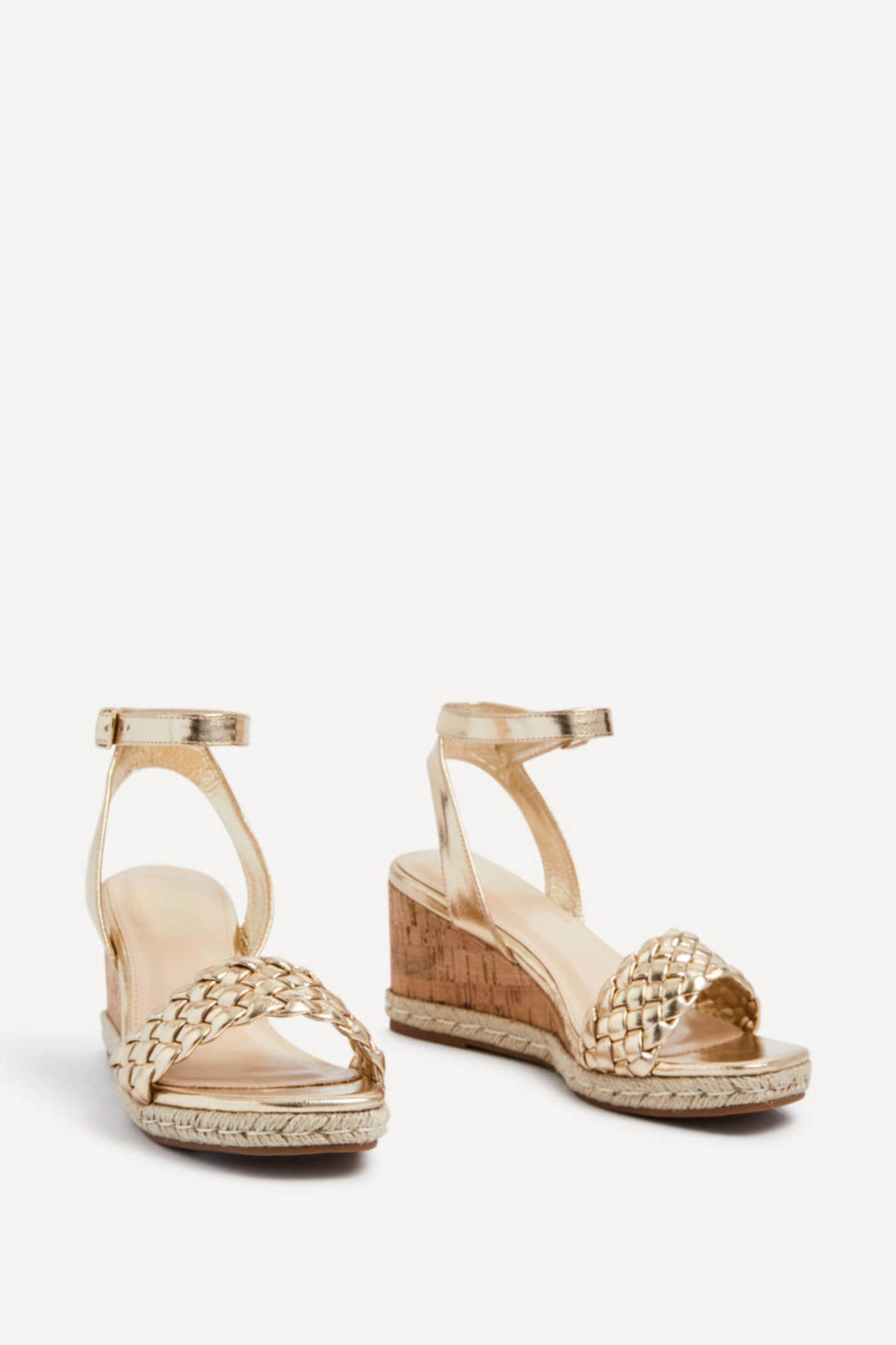 Linzi Regan Gold Faux Leather Wedge Sandals image 3