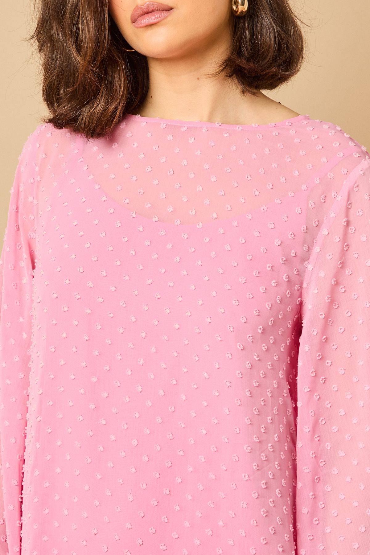 Oasis Bell Sleeve Tiered Mini Dress Dusty Rose image 4