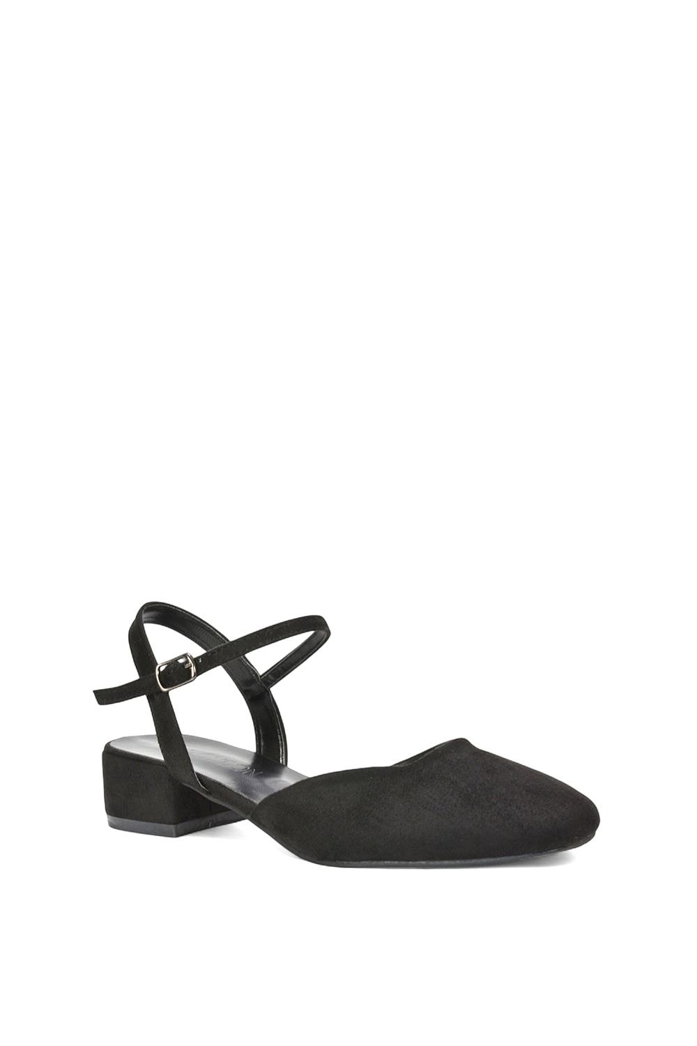 XY London 'Hilary' Square Closed Toe Strappy Court Shoe Low Heels image 2