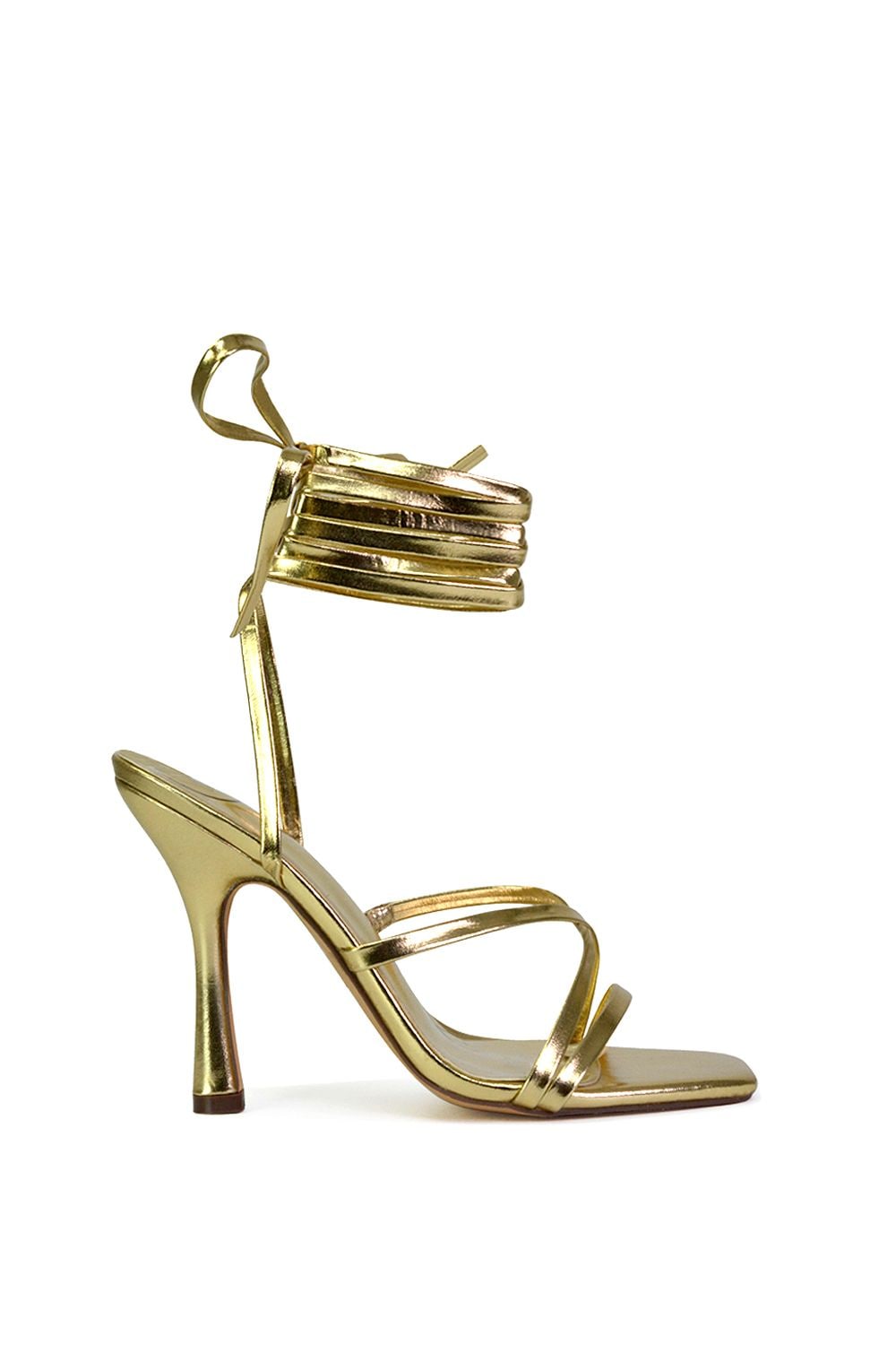 XY London 'Kyra' Lace Up High Heel Stilettos Sandals with Square Toe image 1