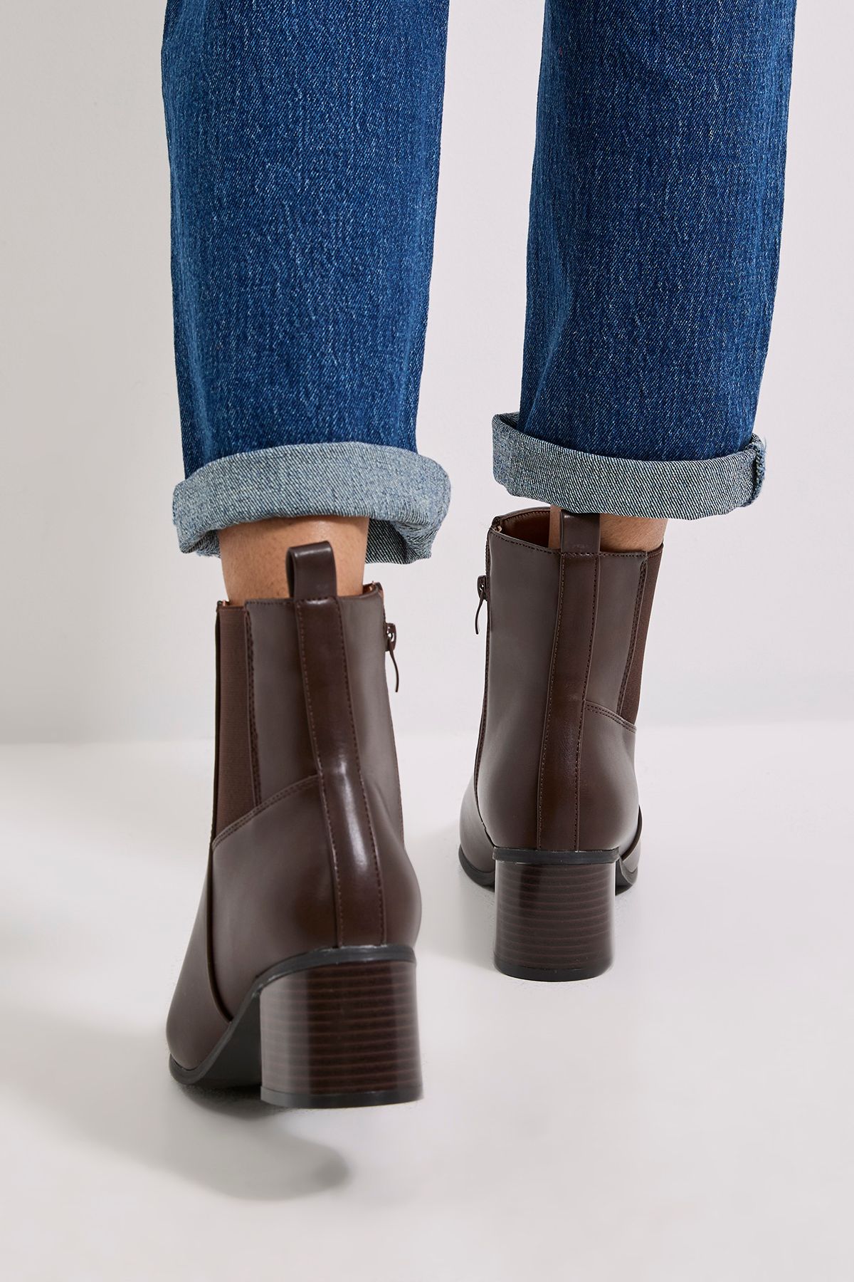 Dorothy Perkins Maias Block Heel Chelsea Boots Brown image 4