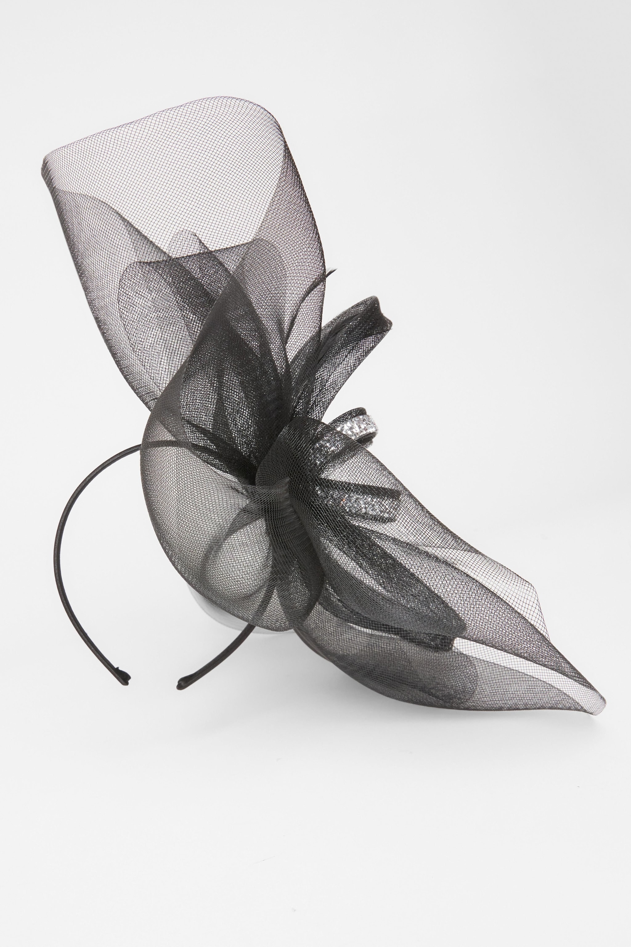 Quiz Black Embellished Headband Fascinator image 1