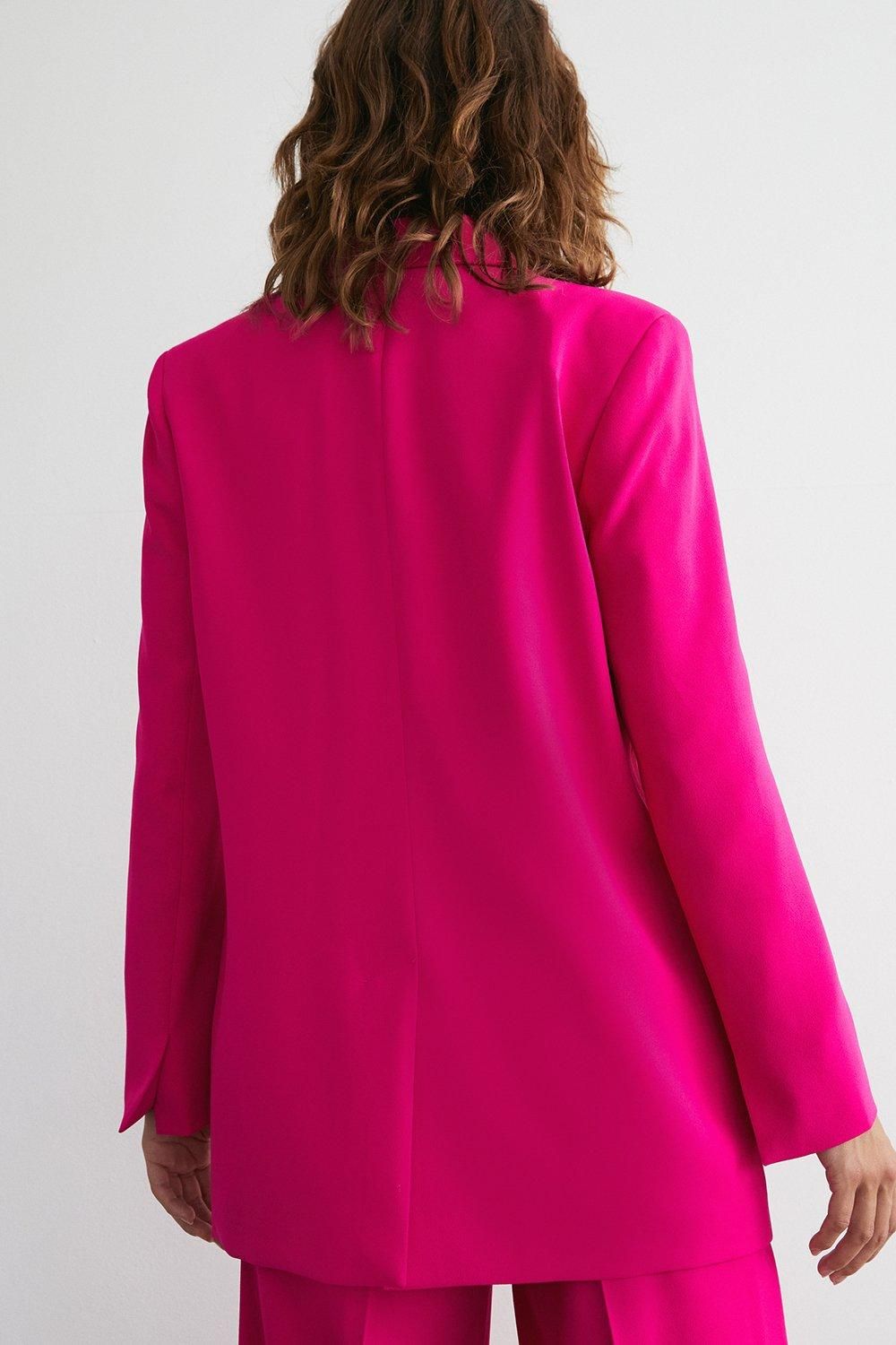 Warehouse Relaxed Double Breasted Blazer Pink image 3