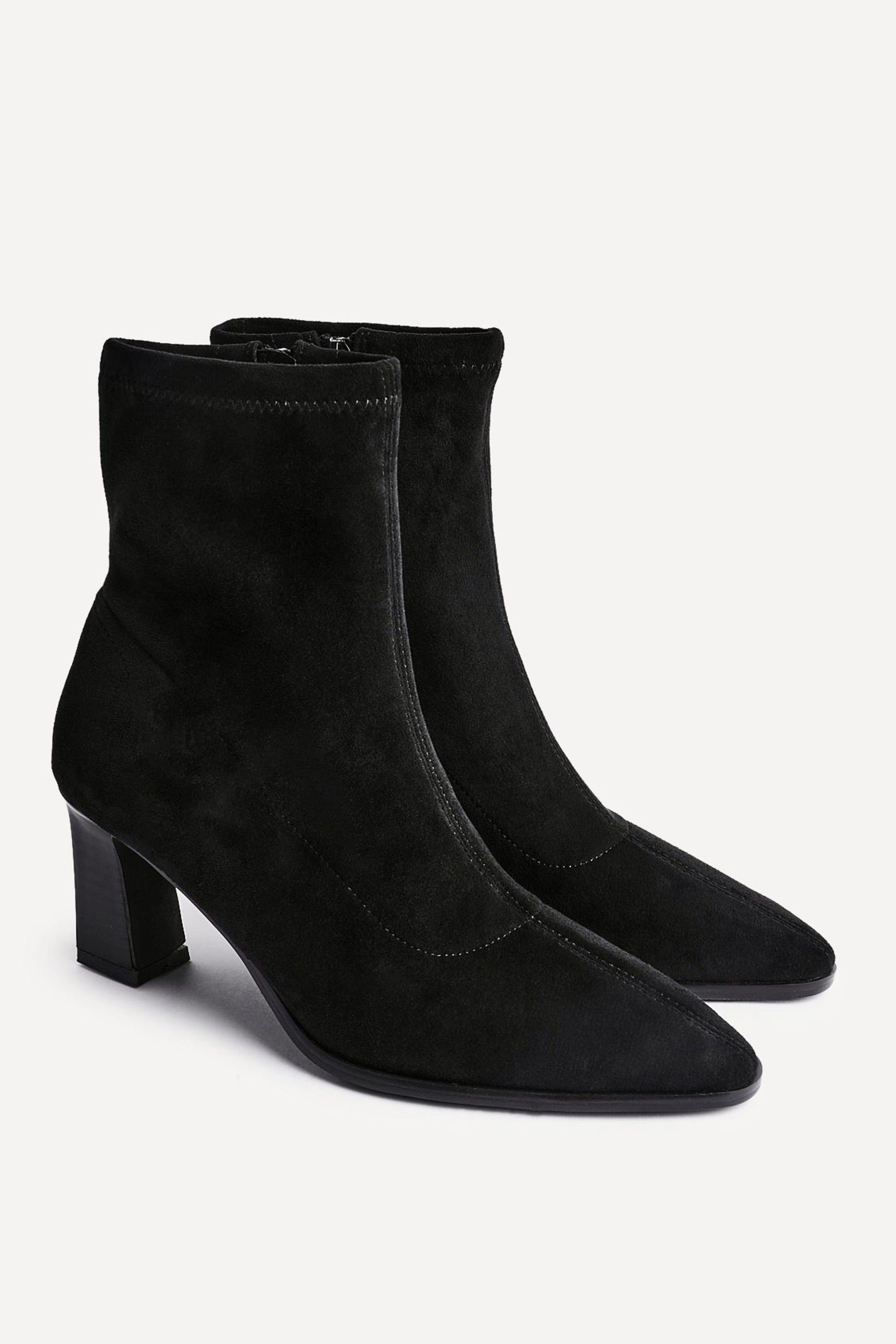 Linzi Blaze Black Faux Suede Sock Ankle Boot image 5