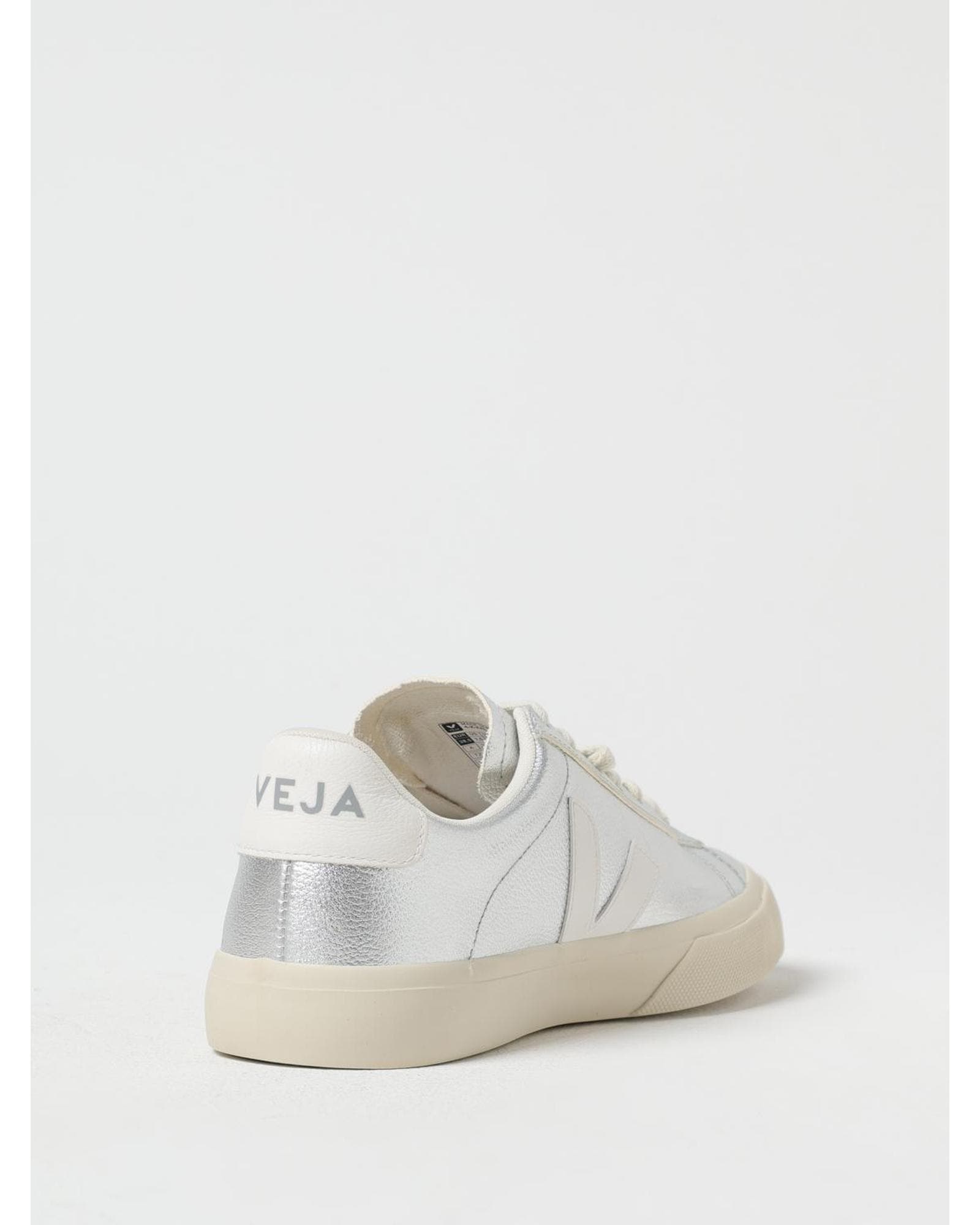 Veja Esplar Metallic Silver Leather Sneakers Wo image 3