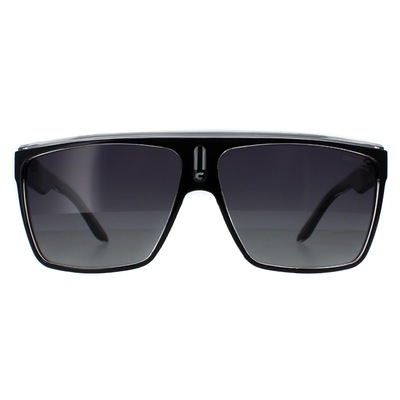 Carrera Shield Black White Grey Gradient Polarized 22 Sunglasses