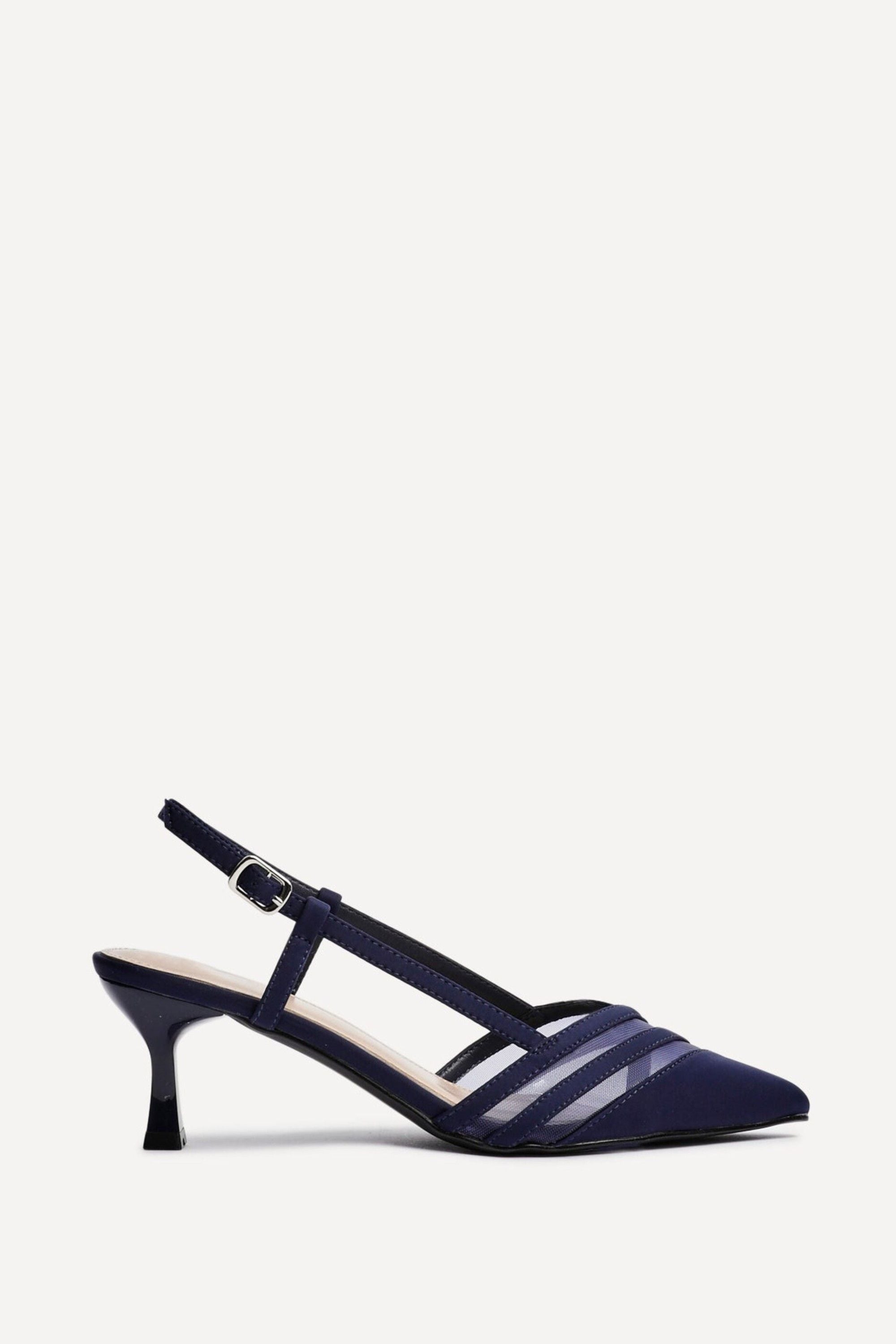Linzi Milan Navy Scuba Mesh Court Heels