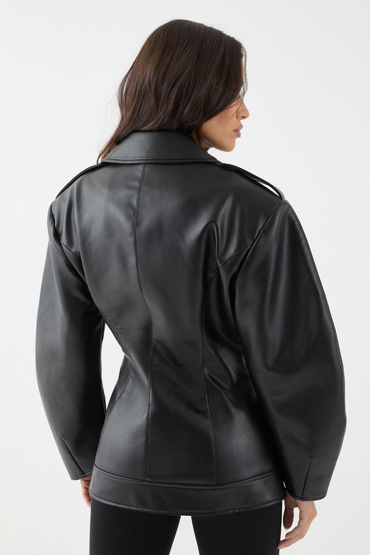 MissPap Faux Leather Biker Jacket Black image 4