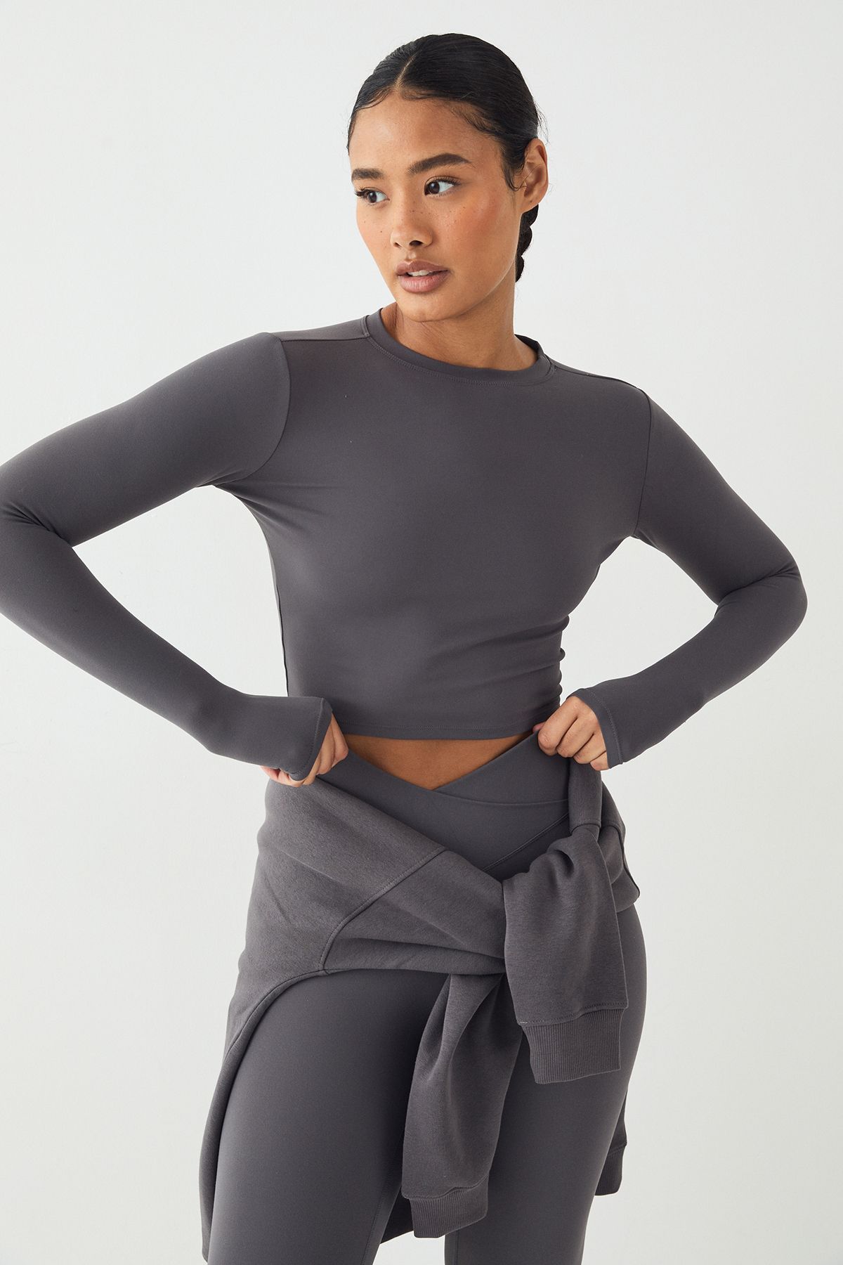DSGN Studio DSGN Studio Ultra Sculpt Long Sleeve Top Charcoal image 1
