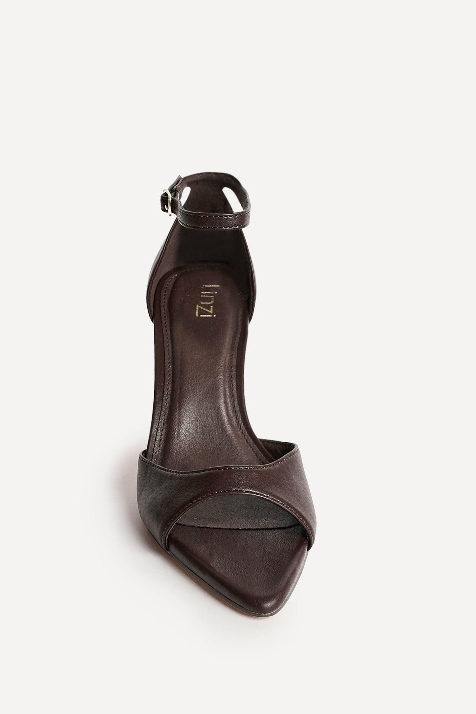 Linzi Wanted Brown Faux Leather Pointed Toe Heels image 4