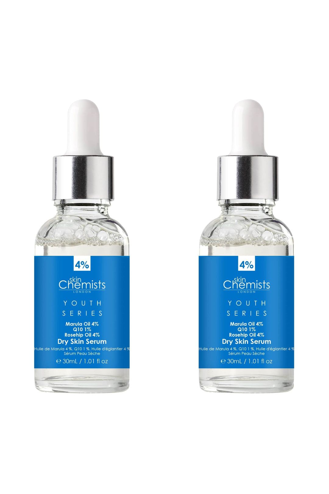 skinChemists Youth Series Dry Skin Serum Marula Oil 4%, Q10 1%, Rosehip Oil 4% 30ml x 2 Duo Pack image 1