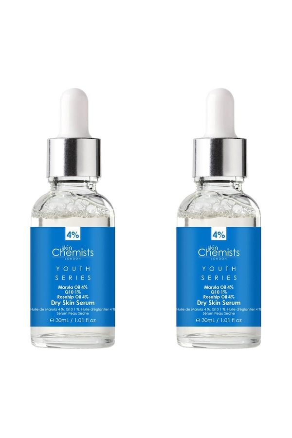 skinChemists Youth Series Dry Skin Serum Marula Oil 4%, Q10 1%, Rosehip Oil 4% 30ml x 2 Duo Pack