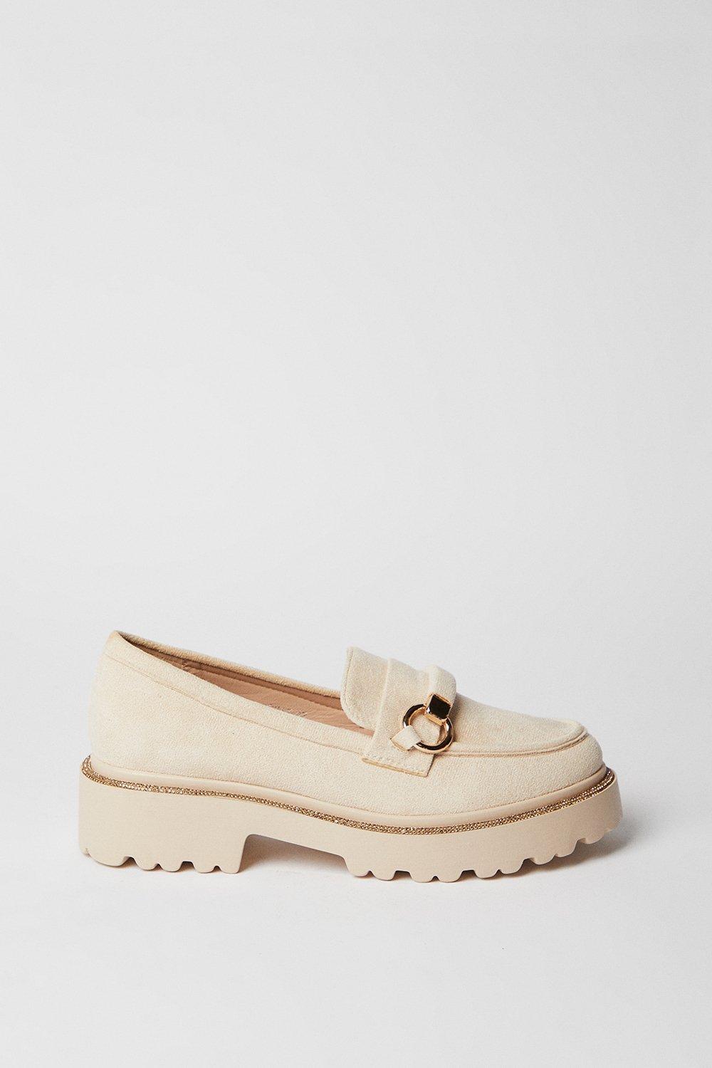 Oasis Bolton Snaffle Detail Chunky Loafers Beige image 2