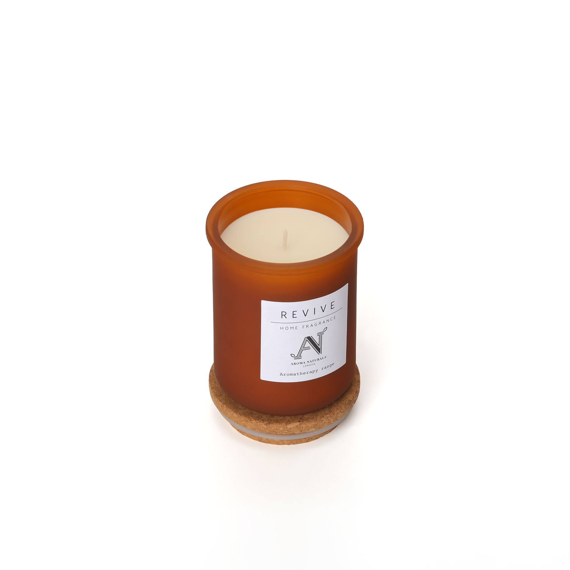 Aroma Naturals Revive Scented Candle – Amber Glass with Cork Lid image 2