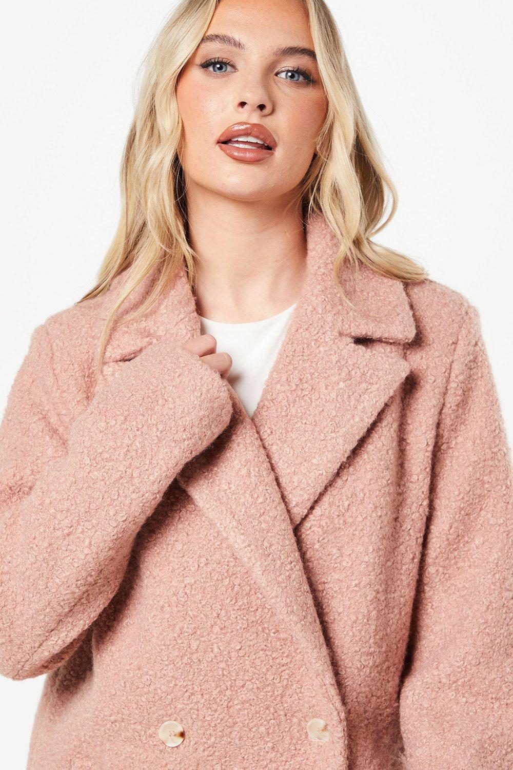 Dorothy Perkins Tall Teddy Boyfriend Coat Blush image 2
