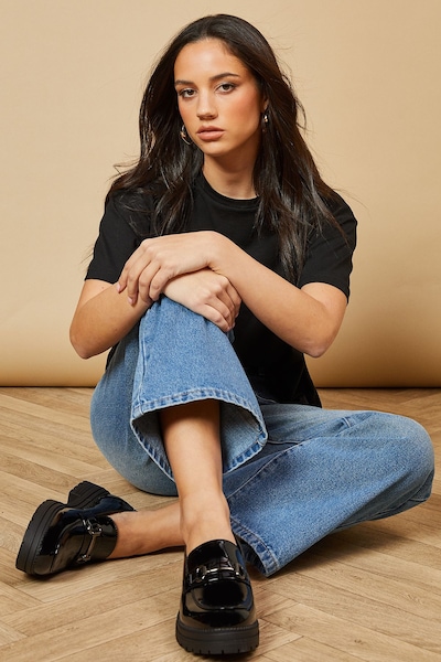 Oasis Barbara Faux Leather Snaffle Detail Loafers True Black