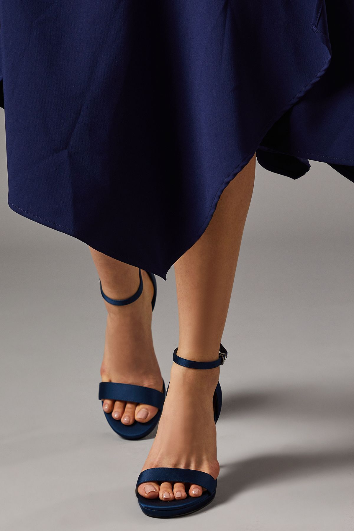 Coast Talia Satin Platform High Heel Sandals Navy image 2