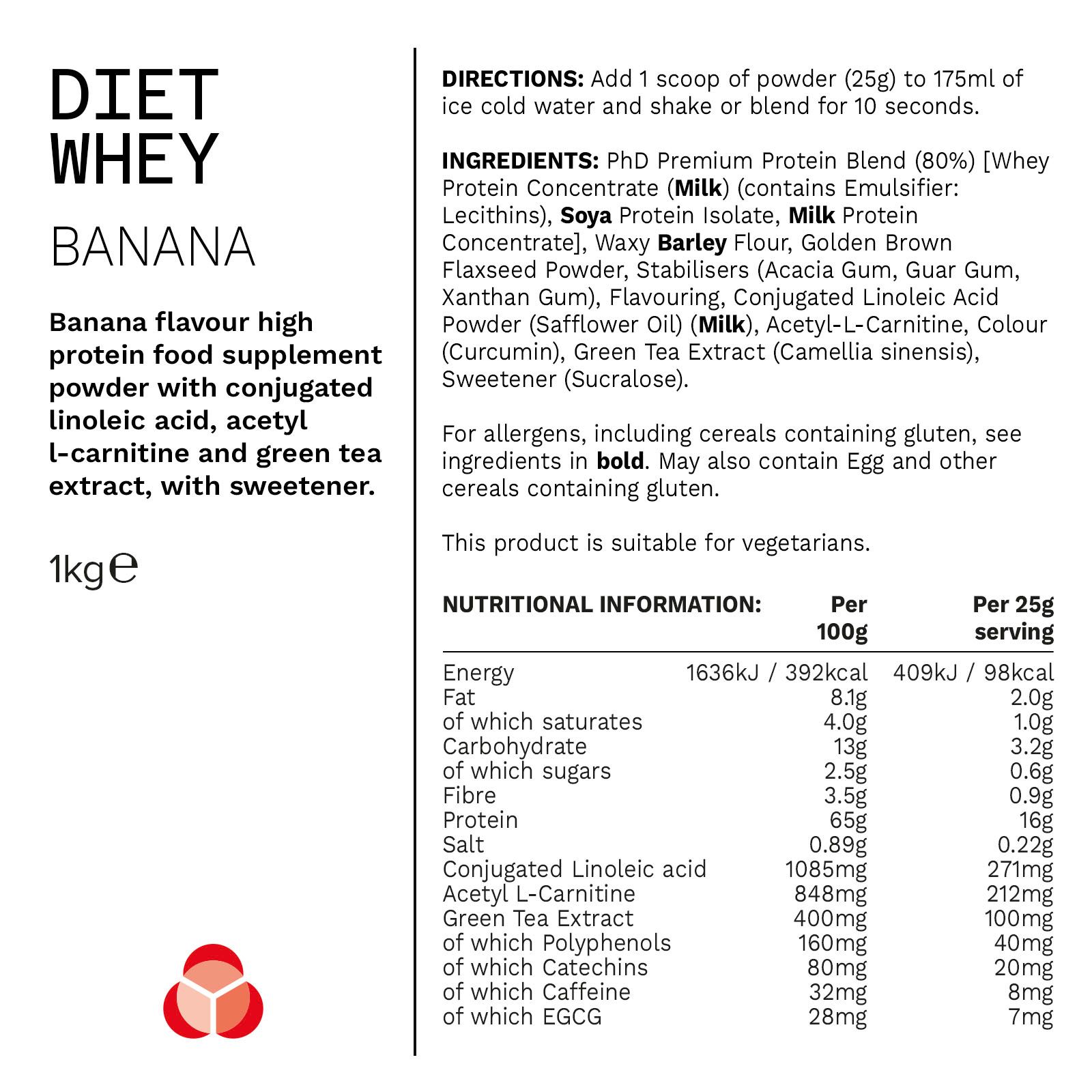 PhD Nutrition Diet Whey Protein Powder Banana 2KG image 5