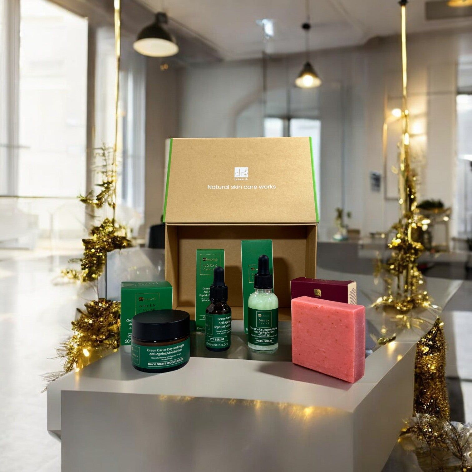 Dr. Botanicals Anti-Ageing Green Caviar Morning Skincare Star Employee Gift Set image 2