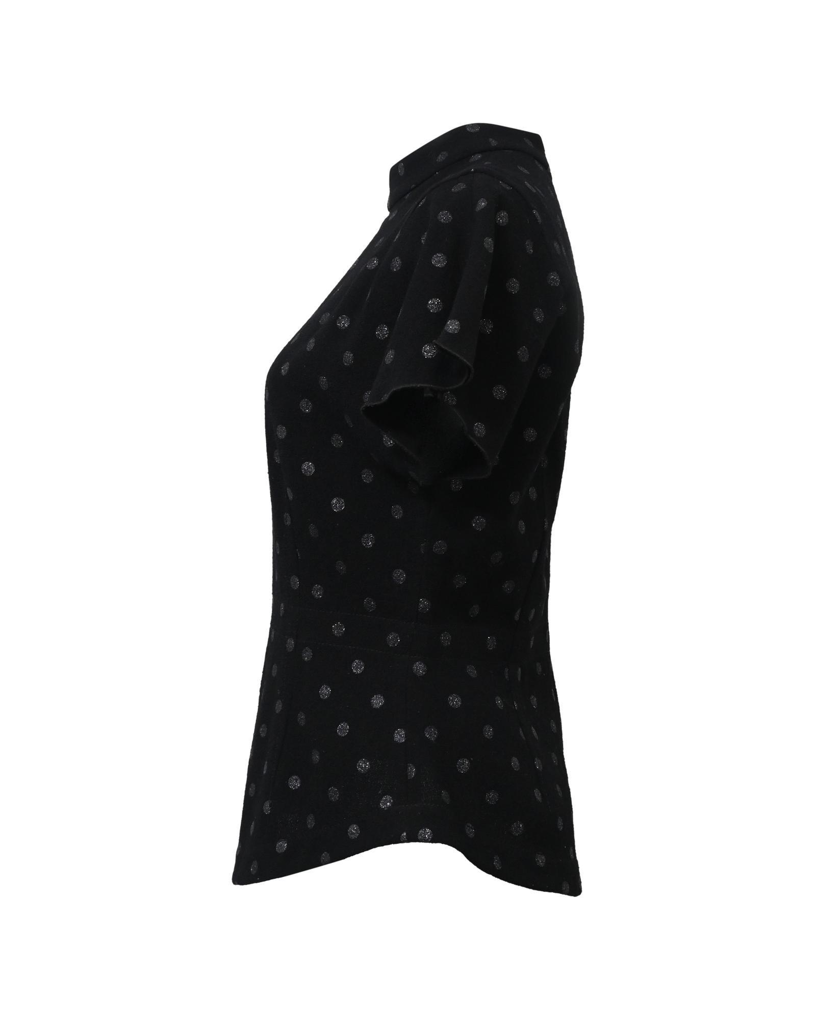 Marc Jacobs Preloved Polka Dot Mock Neck Blouse Wo - Black Print image 2