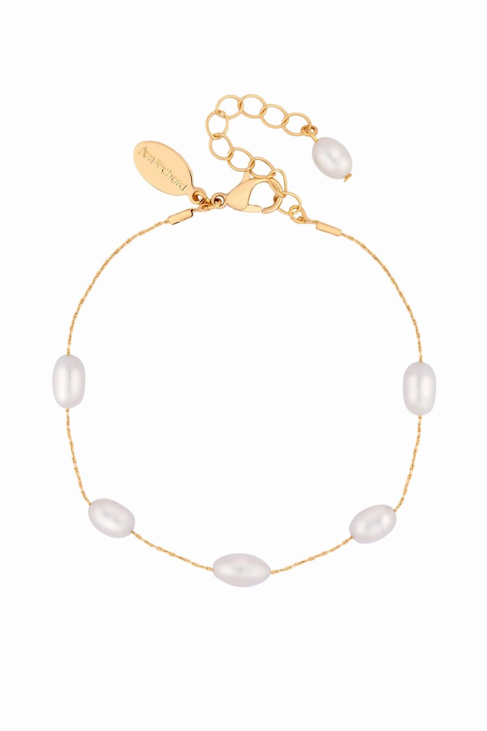 Jon Richard Gold Plated Fine Chain And Freshwater Pearl Bracelet image 1