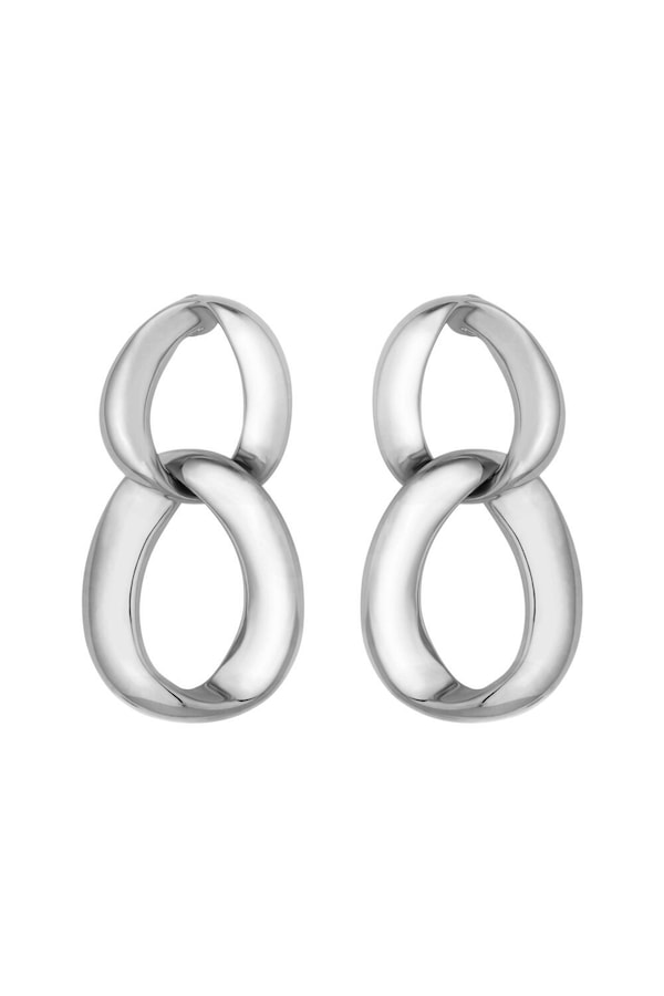 Jon Richard Rhodium Plated Chain Drop Earrings