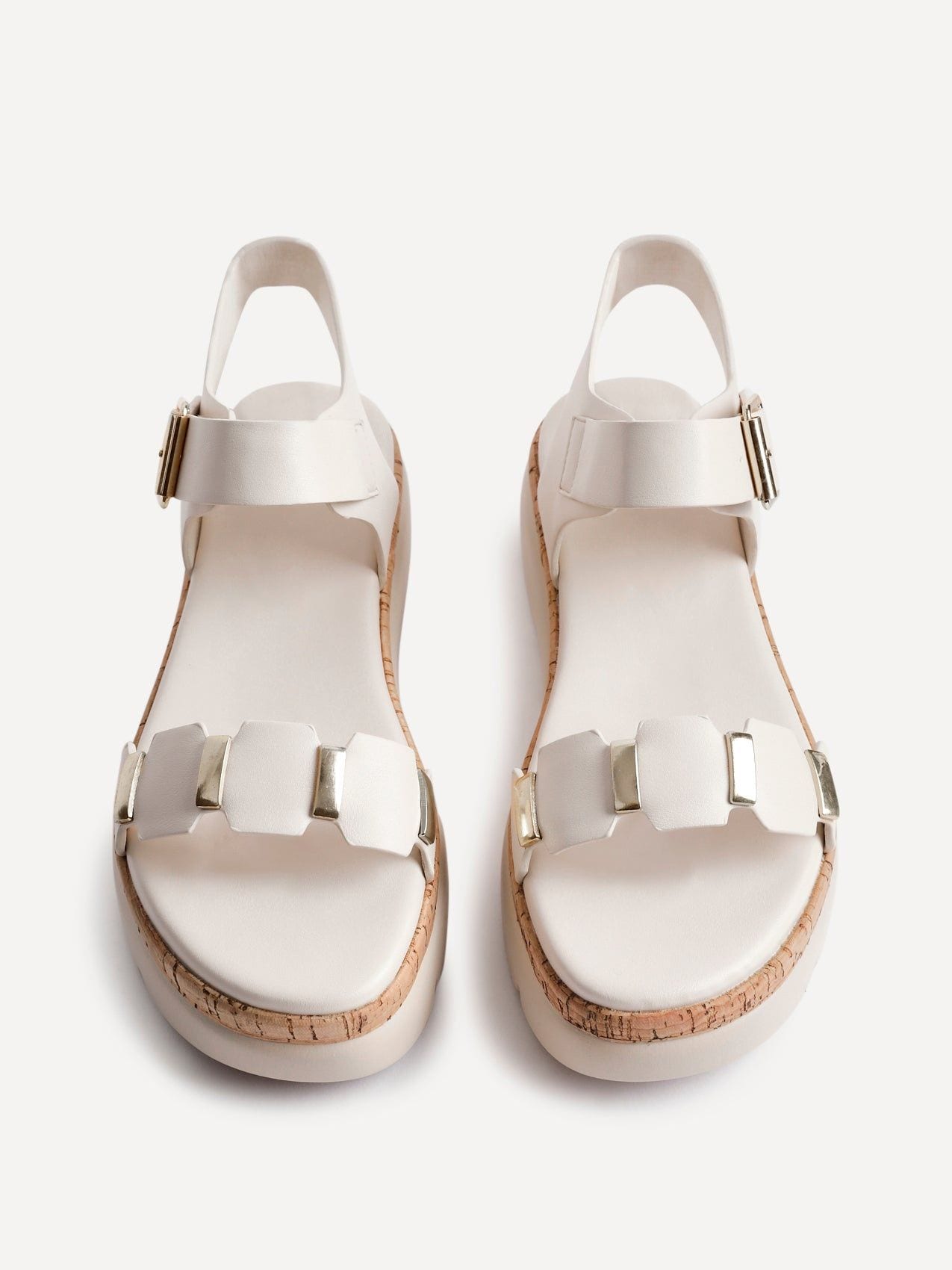 Linzi Stride Nude Faux Leather Flatform Sandal image 4